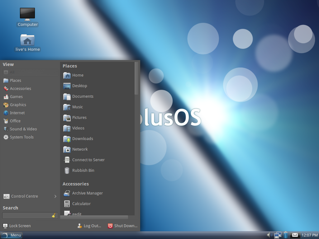 Screenshot of SolusOS 1.1 Desktop